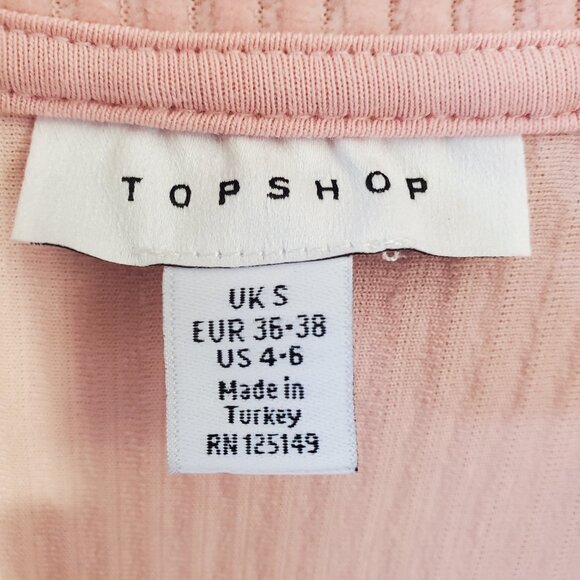 NWoT Topshop Women's Pink Ribbed Half Zip Jacket Size 4-6 US/ Small UK - Picture 5 of 5